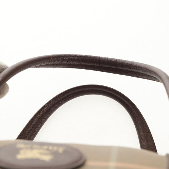 Burberrys Nova Check Boston Bag Canvas Beige Auth ep11031