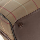 Burberrys Nova Check Boston Bag Canvas Beige Auth ep11031-15