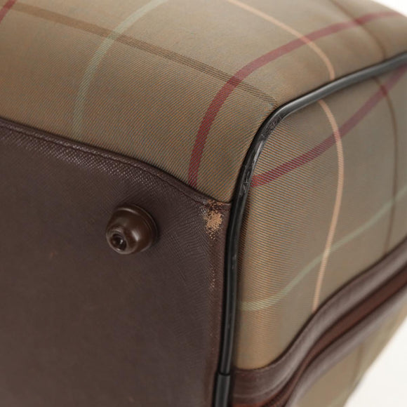 Burberrys Nova Check Boston Bag Canvas Beige Auth ep11031