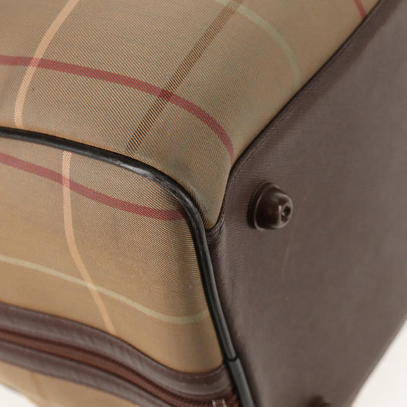 Burberrys Nova Check Boston Bag Canvas Beige Auth ep11031