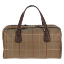 Burberrys Nova Check Boston Bag Canvas Beige Auth ep11031-2