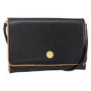 CELINE Shoulder Bag Leather Black Gold Auth ep11037-1