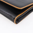 CELINE Shoulder Bag Leather Black Gold Auth ep11037-10