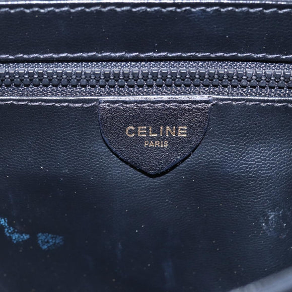 CELINE Shoulder Bag Leather Black Gold Auth ep11037
