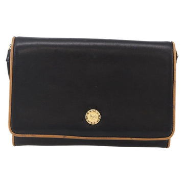 CELINE Shoulder Bag Leather Black Gold Auth ep11037 - 0