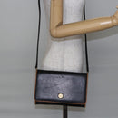 CELINE Shoulder Bag Leather Black Gold Auth ep11037-23