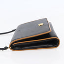 CELINE Shoulder Bag Leather Black Gold Auth ep11037-4
