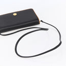 CELINE Shoulder Bag Leather Black Gold Auth ep11037-7