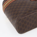CELINE Macadam Canvas Vanity Pouch PVC Leather Brown Gold Auth ep11040-14