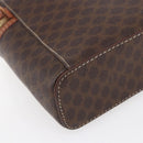 CELINE Macadam Canvas Vanity Pouch PVC Leather Brown Gold Auth ep11040-16