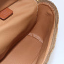 CELINE Macadam Canvas Vanity Pouch PVC Leather Brown Gold Auth ep11040-18