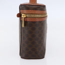 CELINE Macadam Canvas Vanity Pouch PVC Leather Brown Gold Auth ep11040-3