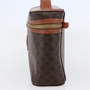 CELINE Macadam Canvas Vanity Pouch PVC Leather Brown Gold Auth ep11040-4