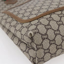 GUCCI GG Plus Supreme Web Sherry Line Tote Bag PVC Beige Gold Auth ep11042-11