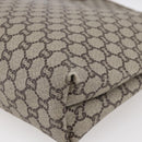 GUCCI GG Plus Supreme Web Sherry Line Tote Bag PVC Beige Gold Auth ep11042-12