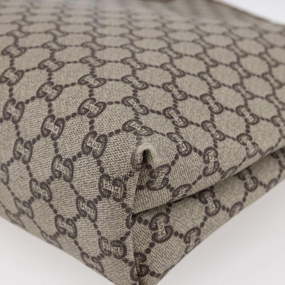 GUCCI GG Plus Supreme Web Sherry Line Tote Bag PVC Beige Gold Auth ep11042