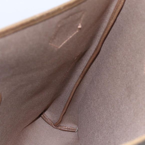 GUCCI GG Plus Supreme Web Sherry Line Tote Bag PVC Beige Gold Auth ep11042