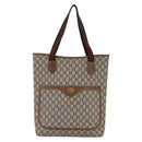 GUCCI GG Plus Supreme Web Sherry Line Tote Bag PVC Beige Gold Auth ep11042-2