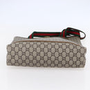 GUCCI GG Plus Supreme Web Sherry Line Tote Bag PVC Beige Gold Auth ep11042-9