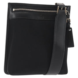 GUCCI Shoulder Bag Canvas Leather Black Auth ep11047