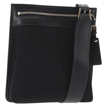 GUCCI Shoulder Bag Canvas Leather Black Auth ep11047