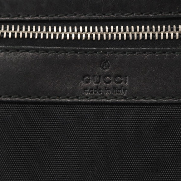 GUCCI Shoulder Bag Canvas Leather Black Auth ep11047