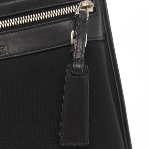 GUCCI Shoulder Bag Canvas Leather Black Auth ep11047