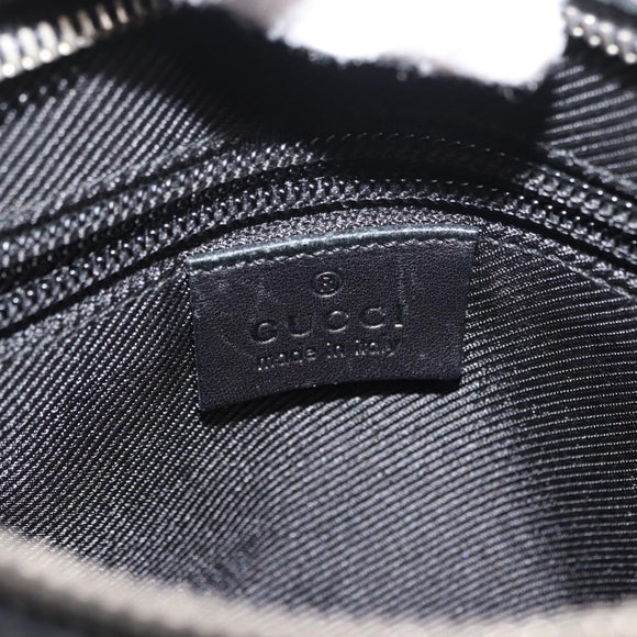 GUCCI Shoulder Bag Canvas Leather Black Auth ep11047