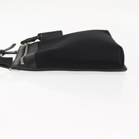 GUCCI Shoulder Bag Canvas Leather Black Auth ep11047