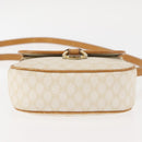 CELINE Macadam Canvas Shoulder Bag PVC Leather White Gold Auth ep11048-10