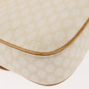 CELINE Macadam Canvas Shoulder Bag PVC Leather White Gold Auth ep11048-13