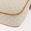 CELINE Macadam Canvas Shoulder Bag PVC Leather White Gold Auth ep11048-14