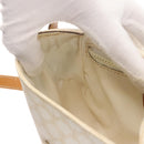 CELINE Macadam Canvas Shoulder Bag PVC Leather White Gold Auth ep11048-20