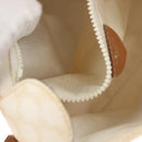 CELINE Macadam Canvas Shoulder Bag PVC Leather White Gold Auth ep11048-21