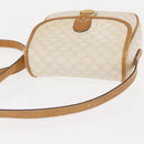 CELINE Macadam Canvas Shoulder Bag PVC Leather White Gold Auth ep11048-6