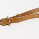 CELINE Macadam Canvas Shoulder Bag PVC Leather White Gold Auth ep11048-8