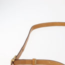 CELINE Macadam Canvas Shoulder Bag PVC Leather White Gold Auth ep11048-9