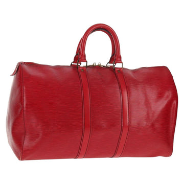 LOUIS VUITTON Epi Keepall 45 Boston Bag Red M42977 LV Auth ep11050