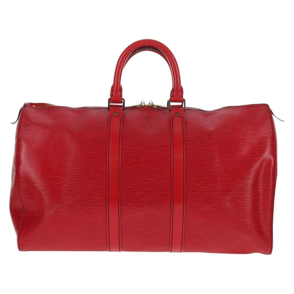 LOUIS VUITTON Epi Keepall 45 Boston Bag Red M42977 LV Auth ep11050