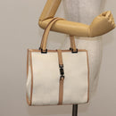GUCCI GG Canvas Jackie Hand Bag Canvas Leather White Beige Auth ep11053-21