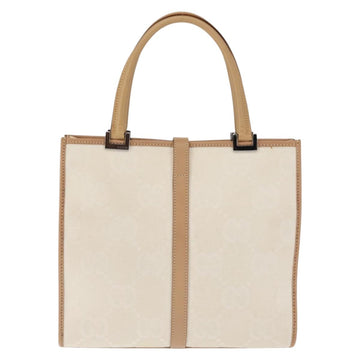GUCCI GG Canvas Jackie Hand Bag Canvas Leather White Beige Auth ep11053 - 0