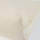 Christian Dior Trotter Canvas Shoulder Bag White Gold Auth ep11056-8
