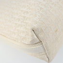 Christian Dior Trotter Canvas Shoulder Bag White Gold Auth ep11056-17