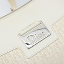 Christian Dior Trotter Canvas Shoulder Bag White Gold Auth ep11056-18