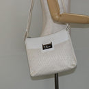 Christian Dior Trotter Canvas Shoulder Bag White Gold Auth ep11056-23