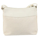 Christian Dior Trotter Canvas Shoulder Bag White Gold Auth ep11056-2