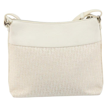 Christian Dior Trotter Canvas Shoulder Bag White Gold Auth ep11056 - 0