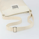 Christian Dior Trotter Canvas Shoulder Bag White Gold Auth ep11056-7