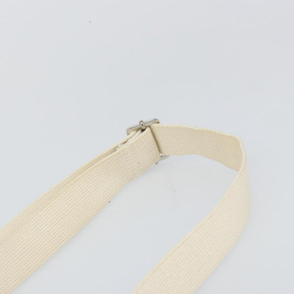 Christian Dior Trotter Canvas Shoulder Bag White Gold Auth ep11056