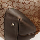 GUCCI GG Canvas Tote Bag Brown Gold Tone Auth ep11063-16